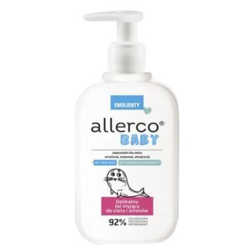 Allerco Baby Emolienty, delikatny żel myjący do ciała i włosów, od 1. dnia życia, 200 ml