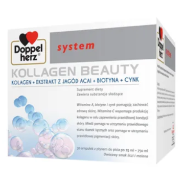 Doppelherz system Kollagen Beauty, płyn, ampułki, 30 szt. x 25 ml