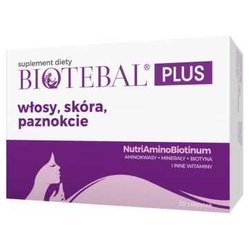 Biotebal PLUS włosy, skóra, paznokcie, tabletki, 30 szt.