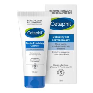 Cetaphil, delikatny żel oczyszczający do twarzy z peelingiem, 178 ml