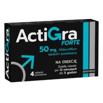 Actigra Forte, 50 mg, tabletki powlekane, 4 szt