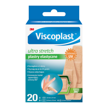 Viscoplast Ultra Stretch, plastry elastyczne, 3 rozmiary, 20 szt.