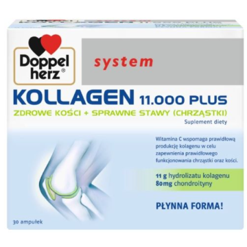 Doppelherz system Kollagen 11.000 PLUS, płyn, ampułki, 30 szt. x 25 ml