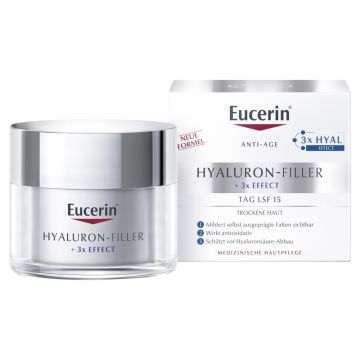 Eucerin Hyaluron Filler+3x Effect, krem,n/dz,SPF15,s.su,50ml