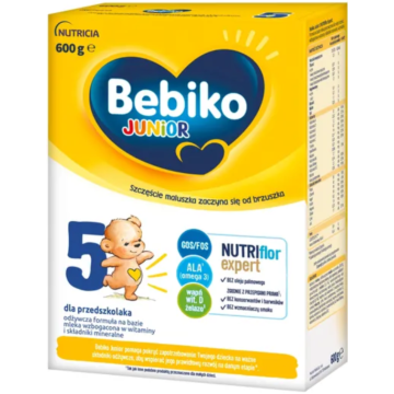 Bebiko Junior 5 NUTRIflor Expert, odżywcza formuła na bazie mleka, dla przedszkolaka, proszek, 600 g