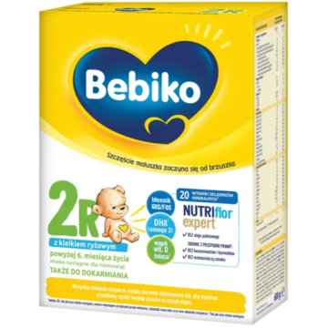 Bebiko 2R NUTRIflor Expert, mleko następne dla niemowląt z kleikiem ryżowym, 6 m+, proszek, 600 g