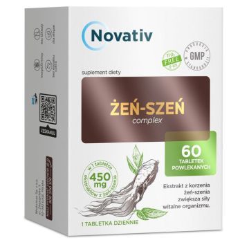 Novativ Żeń-szeń complex, tabletki powlekane, 60 sztuk