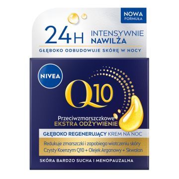 Nivea Q10 Ekstra Odzywienie, krem,p/zmar.,odbud,n/noc, 50 ml