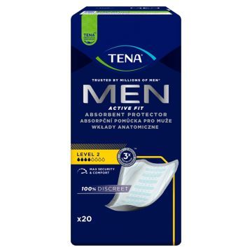 Tena Men Active Fit, wkładki anatomiczne dla mężczyzn, level 2, 20 szt.