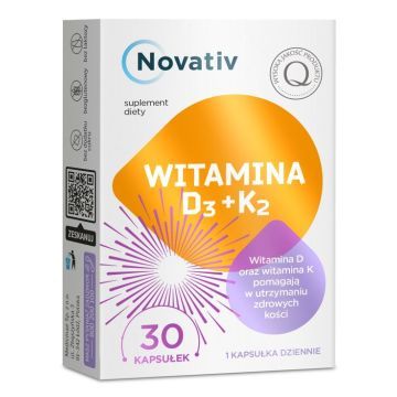 Novativ Witamina D3+K2, kapsułki, 30 sztuk