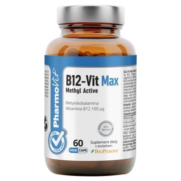 B12-Vit Max Methyl Active Clean label Pharmovit, kaps.,60szt