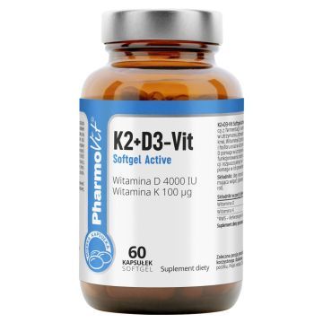 K2+D3-Vit Softgel Active Pharmovit, kaps.miekkie, 60 szt