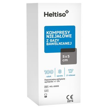 Heltiso, kompr.n/jal.z gazy baw,17nit.8w, 5x5cm, 100szt