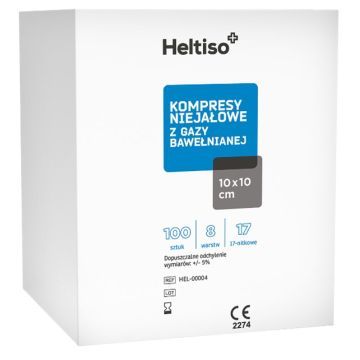 Heltiso, kompr.n/jal.z gazy baw,17nit.8w,10x10cm, 100szt