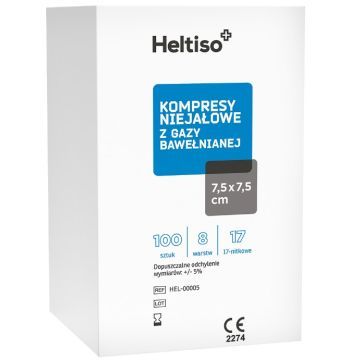 Heltiso, kompr.n/jal.z gazy baw,17nit.8w, 7,5x7,5cm,100szt