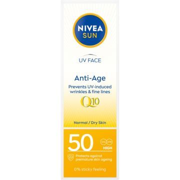 Nivea Sun UV Face Anti-Age Q10, krem,p/zmar.,SPF50, 50ml