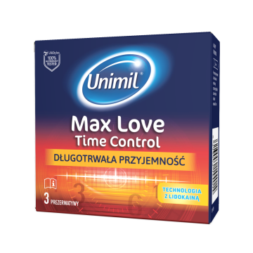 Unimil Max Love Time Control, prezerwatywy, 3 szt.