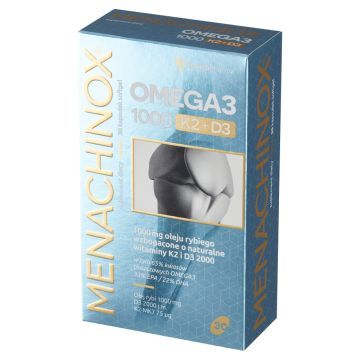 Menachinox Omega3 1000 K2 + D3, kaps.miekkie, 30 szt