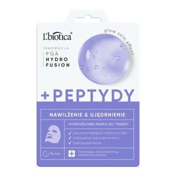 L'Biotica PGA Hydro Fusion+Peptydy, hydrożelowa maska do twarzy,1 szt.