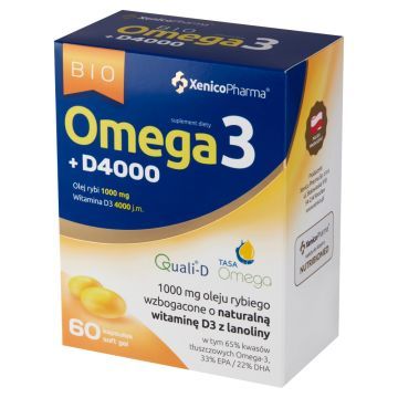 Bio Omega3 D4000, kaps.miekkie, 60 szt
