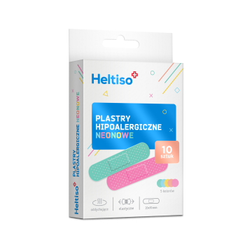 Heltiso plastry hipoalergiczne neonowe, 10 sztuk