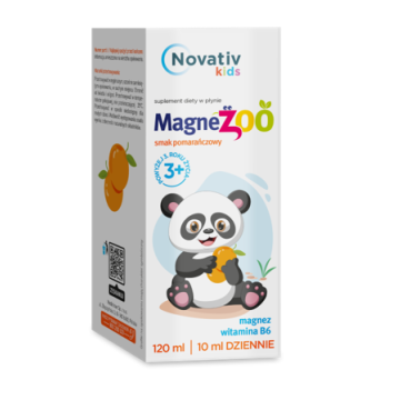 Novativ kids Magnezoo, płyn o smaku pomarańczowym, 120 ml