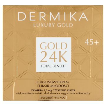 Dermika Lux.Gold 24K, krem, luksus,eliksir mlodosci,45+,50ml