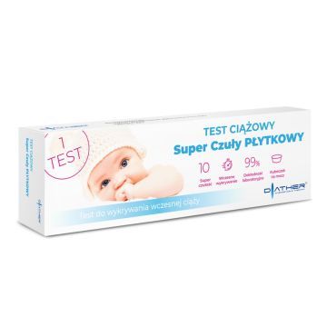 Diather, test ciążowy super czuły, płytkowy, 1 szt.