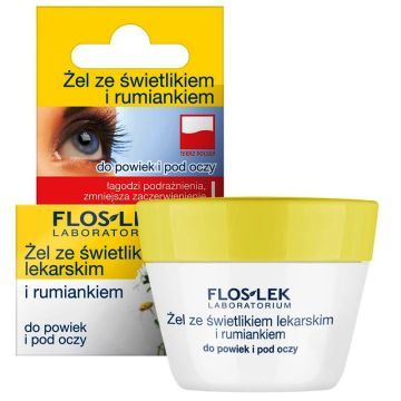 Flos-Lek Laboratorium Pielęgnacja Oczu, żel ze świetlikiem lekarskim i rumiankiem, 10 g