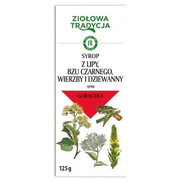 Ziołowa Tradycja Syrop z lipy, bzu czarnego, wierzby i dziewanny, syrop, 125 g