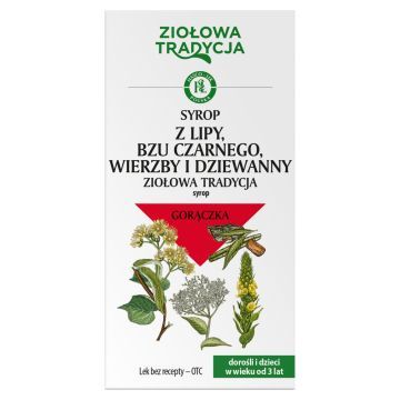 Ziołowa Tradycja Syrop z lipy, bzu czarnego, wierzby i dziewanny, syrop, 125 g