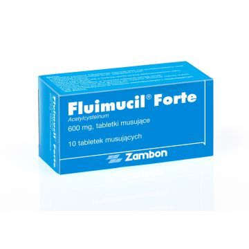 Fluimucil Forte, 600 mg, tabletki musujące, 10 szt.