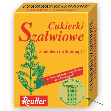Cukierki, szalwiowe z miodem i wit.C,(Reutter), 50 g