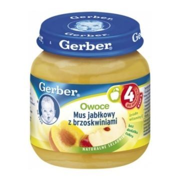 Gerber Deserek, mus jabłkowy z brzoskwiniami, 4 m+, 125 g