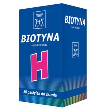 Zdrovit Biotyna, pastylki do ssania o smaku ananasowym, 50 szt.