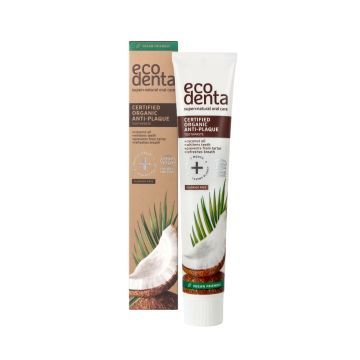 Ecodenta Organiczna Certyfikowana Pasta Do Zębów Przeciw Płytce Nazębnej Z Olejem Kokosowym, 75ml
