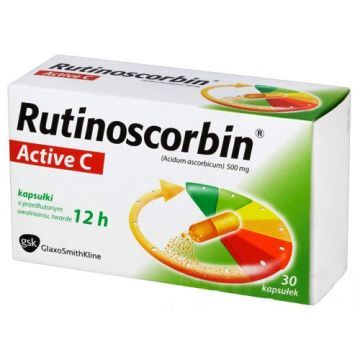 Rutinoscorbin Witamina C Forte (Active C), 500 mg, kapsułki twarde o przedłużonym uwalnianiu, 30 szt.