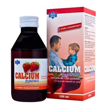 Calcium Polfarmex, syrop, o smaku truskawkowym, 150 ml