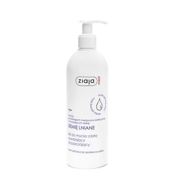 Ziaja Med Siemię lniane, nawilżający żel do mycia ciała, 400 ml