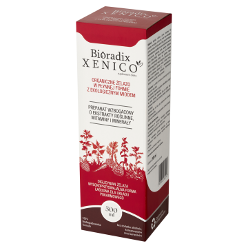 Bioradix Xenico, organiczne żelazo w płynie z BIO miodem, płyn, 500 ml