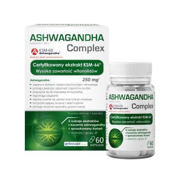 Ashwagandha Complex, kapsułki twarde, 60 szt.