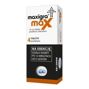 Maxigra Max, 50 mg, tabletki powlekane, 4 szt.