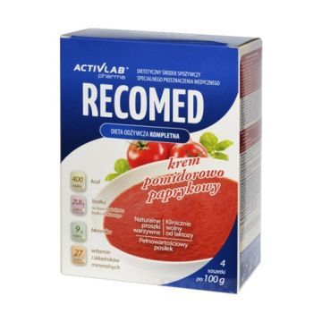 Recomed Protein Krem pomidorowo-paprykowy, proszek, saszetki, 100 g, 4 szt.