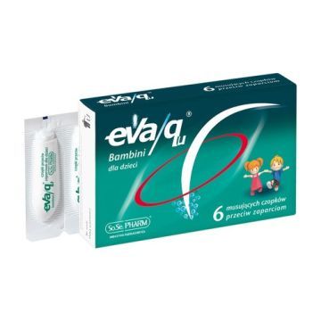 Eva/qu Bambini, czopki przeciw zaparciom dla dzieci, 6 szt.