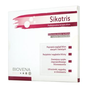 Sikatris, silikonowy plastrer na blizny, 10 cm x 10 cm, 1 szt.