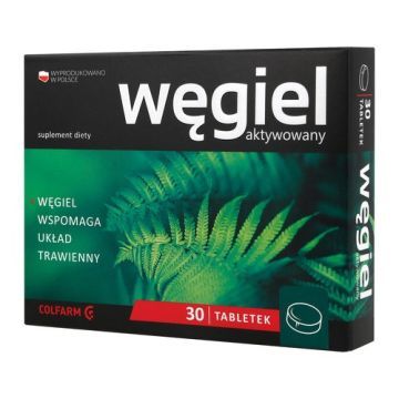 Węgiel aktywowany, tabletki, 30 szt.
