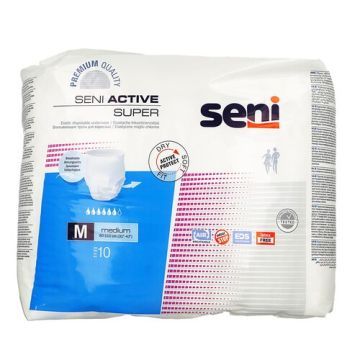 Seni Active Super, majtki chłonne, rozmiar M, 10 szt.
