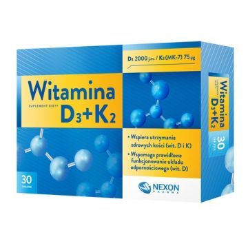Witamina D3+K2, tabletki, 30 szt.