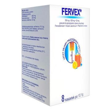Fervex, granulat do sporządzania roztworu doustnego, 8sasz.  (import równoległy, Pharmapoint)