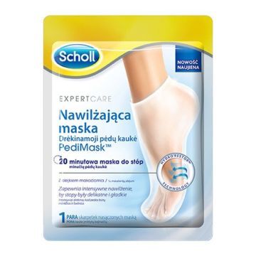 Scholl PediMask, Nawilżająca maska z olejkiem makadamia, 1 para (skarpetki)